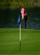 23 September 2022; Anne Van Dam of Netherlands chips onto the 18th green during round two of the KPMG Women's Irish Open Golf Championship at Dromoland Castle in Clare. Photo by Brendan Moran/Sportsfile