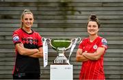 23 September 2022; Chloe Darby of Bohemians and Keeva Keenan of Shelbourne during a 2022 EVOKE.ie FAI Women's Cup Semi-Finals Media Day at FAI National Training Centre in Abbotstown, Dublin. Photo by Eóin Noonan/Sportsfile