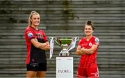 23 September 2022; Chloe Darby of Bohemians and Keeva Keenan of Shelbourne during a 2022 EVOKE.ie FAI Women's Cup Semi-Finals Media Day at FAI National Training Centre in Abbotstown, Dublin. Photo by Eóin Noonan/Sportsfile