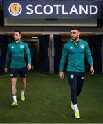 23 September 2022; Scott Hogan, right, and Alan Browne during a Republic of Ireland training session at Hampden Park in Glasgow, Scotland. Photo by Stephen McCarthy/Sportsfile