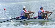 23 September 2022; Martin Sinkovic, left, and Valent Sinkovic of Czech Republic compete in the Men's Double Sculls semi-final A/B 2 during day 6 of the World Rowing Championships 2022 at Racice in Czech Republic. Photo by Piaras Ó Mídheach/Sportsfile