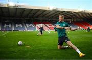 23 September 2022; James McClean during a Republic of Ireland training session at Hampden Park in Glasgow, Scotland. Photo by Stephen McCarthy/Sportsfile