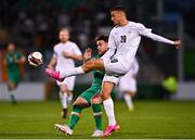 23 September 2022; Stav Lemkin of Israel and Aaron Connolly of Republic of Ireland during the UEFA European U21 Championship play-off first leg match between Republic of Ireland and Israel at Tallaght Stadium in Dublin. Photo by Eóin Noonan/Sportsfile