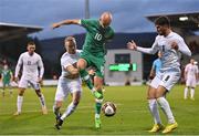 23 September 2022; Will Smallbone of Republic of Ireland in action against Ido Shahar, left, and Mohammad Kanaan of Israel during the UEFA European U21 Championship play-off first leg match between Republic of Ireland and Israel at Tallaght Stadium in Dublin. Photo by Seb Daly/Sportsfile