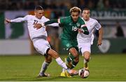 23 September 2022; Tyreik Wright of Republic of Ireland in action against Roi Herman of Israel during the UEFA European U21 Championship play-off first leg match between Republic of Ireland and Israel at Tallaght Stadium in Dublin. Photo by Seb Daly/Sportsfile