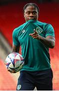 23 September 2022; Michael Obafemi during a Republic of Ireland training session at Hampden Park in Glasgow, Scotland. Photo by Stephen McCarthy/Sportsfile