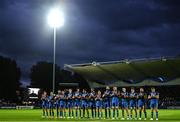 23 September 2022; Leinster players hold a minute's applause for the late Eddie Butler before the United Rugby Championship match between Leinster and Benetton at the RDS Arena in Dublin. Photo by Harry Murphy/Sportsfile