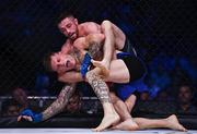 23 September 2022; Darragh Kelly, top, in action against Kye Stevens during their lightweight bout during Bellator 285 at 3 Arena in Dublin. Photo by Sam Barnes/Sportsfile