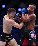 23 September 2022; Brian Moore, left, in action against Arivaldo Lima da Silva during their bantamweight bout during Bellator 285 at 3 Arena in Dublin. Photo by Sam Barnes/Sportsfile