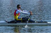 23 September 2022; Ionela Cozmiuc of Romania competes in the Lightweight Women's Single Sculls Final A during day 6 of the World Rowing Championships 2022 at Racice in Czech Republic. Photo by Piaras Ó Mídheach/Sportsfile