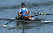 23 September 2022; Stefania Buttignon of Italy competes in the Lightweight Women's Single Sculls Final A during day 6 of the World Rowing Championships 2022 at Racice in Czech Republic. Photo by Piaras Ó Mídheach/Sportsfile
