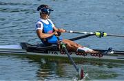 23 September 2022; Stefania Buttignon of Italy competes in the Lightweight Women's Single Sculls Final A during day 6 of the World Rowing Championships 2022 at Racice in Czech Republic. Photo by Piaras Ó Mídheach/Sportsfile