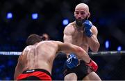23 September 2022; Pedro Carvalho, right, in action against Mads Burnell during their featherweight bout during Bellator 285 at 3 Arena in Dublin. Photo by Sam Barnes/Sportsfile