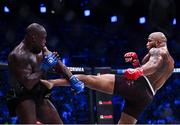 23 September 2022; Yoel Romero, right, in action against Melvin Manhoef during their light heavyweight bout during Bellator 285 at 3 Arena in Dublin. Photo by Sam Barnes/Sportsfile