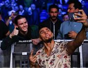 23 September 2022; UFC Fighter Johnny Walker takes a selfie with a fan during Bellator 285 at 3 Arena in Dublin. Photo by Sam Barnes/Sportsfile