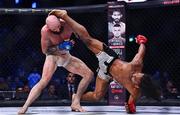 23 September 2022; Benson Henderson, right, in action against Peter Queally during their lightweight bout during Bellator 285 at 3 Arena in Dublin. Photo by Sam Barnes/Sportsfile