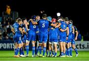 23 September 2022; Leinster players huddle during the United Rugby Championship match between Leinster and Benetton at the RDS Arena in Dublin. Photo by Harry Murphy/Sportsfile