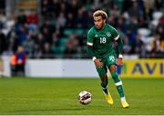 23 September 2022; Tyreik Wright of Republic of Ireland during the UEFA European U21 Championship play-off first leg match between Republic of Ireland and Israel at Tallaght Stadium in Dublin. Photo by Seb Daly/Sportsfile