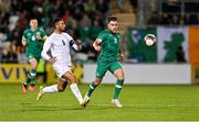 23 September 2022; Aaron Connolly of Republic of Ireland in action against Gil Cohen of Israel during the UEFA European U21 Championship play-off first leg match between Republic of Ireland and Israel at Tallaght Stadium in Dublin. Photo by Seb Daly/Sportsfile