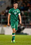 23 September 2022; Evan Ferguson of Republic of Ireland during the UEFA European U21 Championship play-off first leg match between Republic of Ireland and Israel at Tallaght Stadium in Dublin. Photo by Seb Daly/Sportsfile