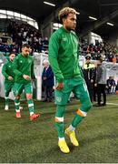 23 September 2022; Tyreik Wright of Republic of Ireland before the UEFA European U21 Championship play-off first leg match between Republic of Ireland and Israel at Tallaght Stadium in Dublin. Photo by Seb Daly/Sportsfile