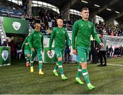 23 September 2022; Evan Ferguson of Republic of Ireland before the UEFA European U21 Championship play-off first leg match between Republic of Ireland and Israel at Tallaght Stadium in Dublin. Photo by Seb Daly/Sportsfile