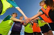 26 September 2022; Dublin ladies footballer and Lidl ambassador, Carla Rowe with students from O’Fiach College in Dundalk at the launch of Lidl’s #SeriousSupport Schools Programme. Photo by Ramsey Cardy/Sportsfile