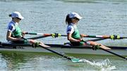 24 September 2022; Aoife Casey, left, and Margaret Cremen of Ireland on their way to finishing third in the Lightweight Women's Double Sculls Final A, in a time of 07:00.62, during day 7 of the World Rowing Championships 2022 at Racice in Czech Republic. Photo by Piaras Ó Mídheach/Sportsfile