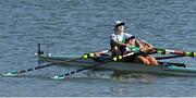 24 September 2022; Aoife Casey, left, and Margaret Cremen of Ireland after finishing third in the Lightweight Women's Double Sculls Final A, in a time of 07:00.62, during day 7 of the World Rowing Championships 2022 at Racice in Czech Republic. Photo by Piaras Ó Mídheach/Sportsfile