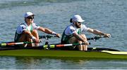 24 September 2022; Fintan McCarthy, left, and Paul O'Donovan of Ireland on their way to winning the Lightweight Men's Double Sculls Final A during day 7 of the World Rowing Championships 2022 at Racice in Czech Republic. Photo by Piaras Ó Mídheach/Sportsfile