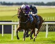 24 September 2022; Crypto Force, with Colin Keane up, on their way to winning The Alan Smurfit Memorial Beresford Stakes from second place Adelaide River with Wayne Lordan at The Curragh Racecourse in Kildare. Photo by Matt Browne/Sportsfile