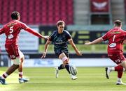 24 September 2022; Billy Burns of Ulster in action against Steff Thomas, left, and Sam Lousi of Scarlets during the United Rugby Championship match between Scarlets and Ulster at Parc Y Scarlets in Llanelli, Wales. Photo by Ian Williams/Sportsfile