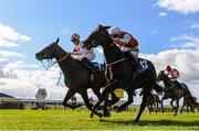24 September 2022; Life In Colour, 17, with Rory Cleary up, on their way to winning The William Hill Lengthen Your Odds Maiden from second place Daisy Jones, 13, with Cian MacRedmond at The Curragh Racecourse in Kildare. Photo by Matt Browne/Sportsfile Photo by Matt Browne/Sportsfile