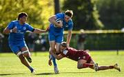 24 September 2022; Charlie Tector of Leinster is tackled by Werner Hoffman of Munster during the A Interprovincial match between Munster A and Leinster A at the University of Limerick in Limerick. Photo by Harry Murphy/Sportsfile