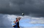 24 September 2022; Eoin O'Connor of Munster contests a lineout with Cormac Daly of Leinster during the A Interprovincial match between Munster A and Leinster A at the University of Limerick in Limerick. Photo by Harry Murphy/Sportsfile