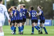 24 September 2022; Athlone Town players celebrate their sides first goal scored by Maddie Gibson during a 2022 EVOKE.ie FAI Women's Cup Semi-Finals match between Athlone Town and Wexford Youths at Athlone Town Stadium in Westmeath. Photo by Michael P Ryan/Sportsfile