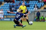 24 September 2022; Maddie Gibson of Athlone Town shoots to score her side's second goal during a 2022 EVOKE.ie FAI Women's Cup Semi-Finals match between Athlone Town and Wexford Youths at Athlone Town Stadium in Westmeath. Photo by Michael P Ryan/Sportsfile