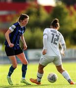 24 September 2022; Roisin Molloy of Athlone Town in action against Ciara Rossiter of Wexford Youths during a 2022 EVOKE.ie FAI Women's Cup Semi-Finals match between Athlone Town and Wexford Youths at Athlone Town Stadium in Westmeath. Photo by Michael P Ryan/Sportsfile