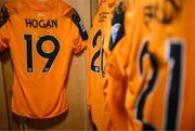 24 September 2022; The jersey of Scott Hogan of Republic of Ireland hangs in the dressing room before UEFA Nations League B Group 1 match between Scotland and Republic of Ireland at Hampden Park in Glasgow, Scotland. Photo by Stephen McCarthy/Sportsfile
