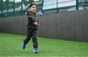 24 September 2022; #BeActive Festival Brings Young and Old Together at Sport Ireland Campus for European Week of Sport. Over 4500 people visited the Sport Ireland Campus in Blanchardstown on Saturday 24th September to experience over 40 different sports at the #Beactive Festival. Part of European Week of Sport 2022 which runs from the 23rd – 30th of September, the #Beactive Festival introduces people to the wide variety of sports that they may not have experienced before. The event provides opportunities for both adults and children of all ages and abilities to trial the world-class facilities at the Sport Ireland Campus and sample over many sports and activities that are showcased throughout the day, alongside well-known faces from Irish sport, and the chance to lift some of Ireland’s most famous silverware like Sam Maguire or the Triple Crown. Hurling All Ireland Winner Barry Nash, 7s rugby player Stacey Flood, Olympian boxer Brendan Irvine and legend Alan Brogan and many more were in attendance. The festival was filled with skill challenges, demonstrations, sports personality appearances, taster sessions, trophy zone, food village, music and much more. Pictured at #BeActive Festival at Sport Ireland Campus in Dublin is Ismail Khan from Dublin trying out cricket. Photo by Brendan Moran/Sportsfile