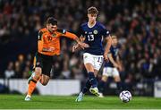 24 September 2022; Jack Hendry of Scotland in action against Troy Parrott of Republic of Ireland during UEFA Nations League B Group 1 match between Scotland and Republic of Ireland at Hampden Park in Glasgow, Scotland. Photo by Eóin Noonan/Sportsfile
