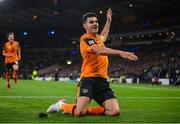 24 September 2022; John Egan of Republic of Ireland celebrates after scoring his side's first goal during UEFA Nations League B Group 1 match between Scotland and Republic of Ireland at Hampden Park in Glasgow, Scotland. Photo by Stephen McCarthy/Sportsfile