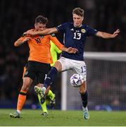 24 September 2022; Jack Hendry of Scotland and Troy Parrott of Republic of Ireland during UEFA Nations League B Group 1 match between Scotland and Republic of Ireland at Hampden Park in Glasgow, Scotland. Photo by Stephen McCarthy/Sportsfile