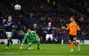 24 September 2022; Troy Parrott of Republic of Ireland reacts after a missed opportunity on goal during UEFA Nations League B Group 1 match between Scotland and Republic of Ireland at Hampden Park in Glasgow, Scotland. Photo by Eóin Noonan/Sportsfile