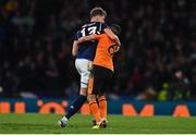 24 September 2022; Jack Hendry of Scotland and Josh Cullen of Republic of Ireland tussle during UEFA Nations League B Group 1 match between Scotland and Republic of Ireland at Hampden Park in Glasgow, Scotland. Photo by Eóin Noonan/Sportsfile