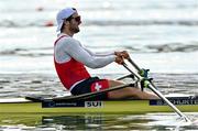 25 September 2022; Scott Baerlocher of Switzerland on his way to finishing fifth in the Men's Single Sculls Final D, in a time of 07:19.13, during day 8 of the World Rowing Championships 2022 at Racice in Czech Republic. Photo by Piaras Ó Mídheach/Sportsfile