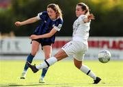 24 September 2022; Roisin Molloy of Athlone Town in action against Orlaith Conlon of Wexford Youths during a 2022 EVOKE.ie FAI Women's Cup Semi-Finals match between Athlone Town and Wexford Youths at Athlone Town Stadium in Westmeath. Photo by Michael P Ryan/Sportsfile