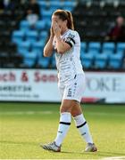 24 September 2022; Kylie Murphy of Wexford Youths reacts to a missed chance during a 2022 EVOKE.ie FAI Women's Cup Semi-Finals match between Athlone Town and Wexford Youths at Athlone Town Stadium in Westmeath. Photo by Michael P Ryan/Sportsfile