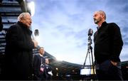 24 September 2022; RTÉ's Tony O'Donoghue interviews Scotland manager Steve Clarke before UEFA Nations League B Group 1 match between Scotland and Republic of Ireland at Hampden Park in Glasgow, Scotland. Photo by Stephen McCarthy/Sportsfile