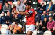 25 September 2022; Malakai Fekitoa of Munster during the United Rugby Championship match between Dragons and Munster at Rodney Parade in Newport, Wales. Photo by Ben Evans/Sportsfile